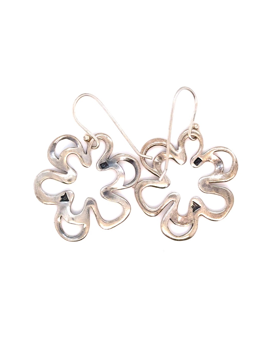 Silpada Silver Floral Outline Drop Earrings